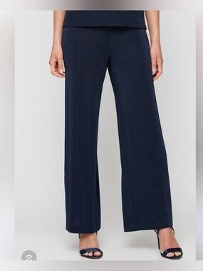 St John Collection By Marie Gray Santana Knit Pull On Pants Size 14 Blue Pleated